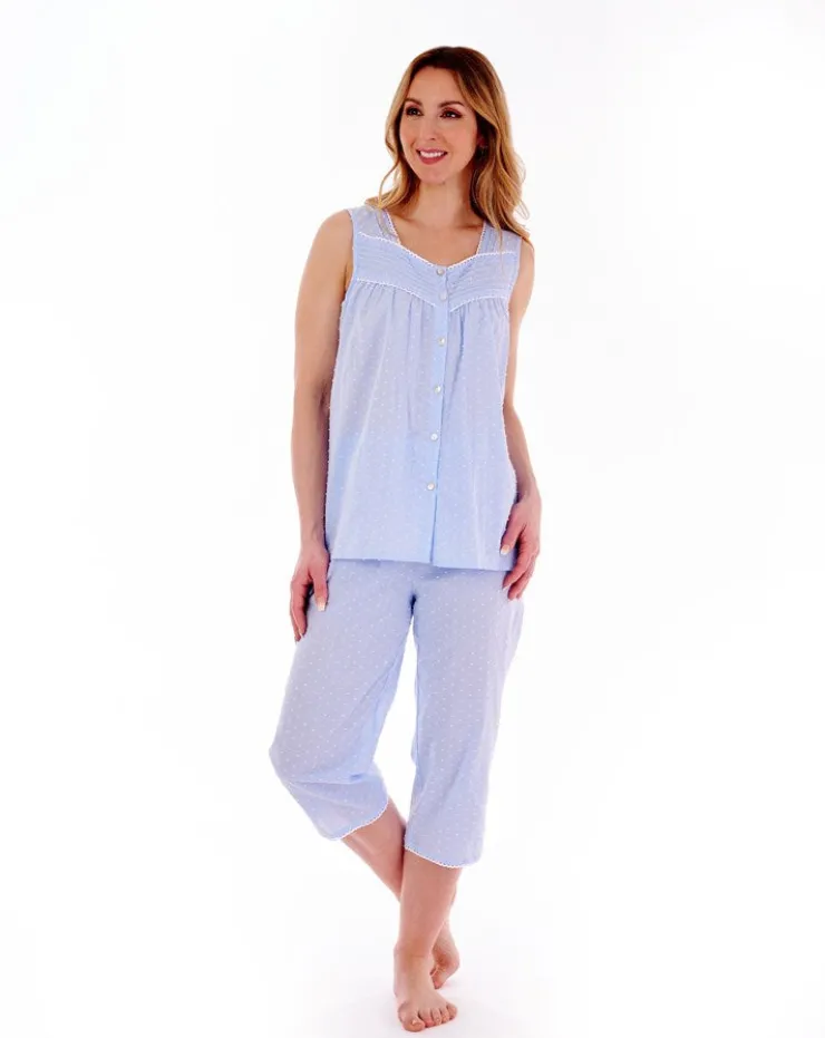 Dobby Dot Button Through Woven Pyjama PJ77233