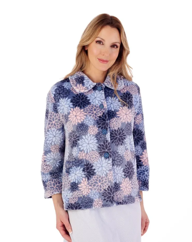 Bold Floral Flannel Fleece 25" Bedjacket BJ02310