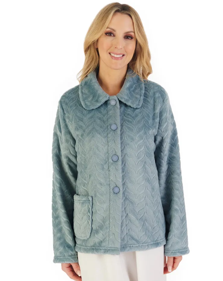 Embossed Pattern Fleece 25" Bedjacket BJ06315