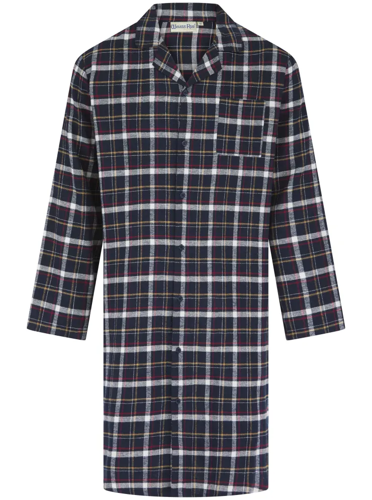 Brushed Check 42" Button Through Woven Nightshirt WR04805