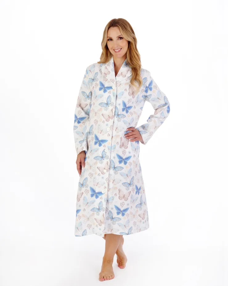 Printed Waffle 46" Button Through Housecoat HC05315