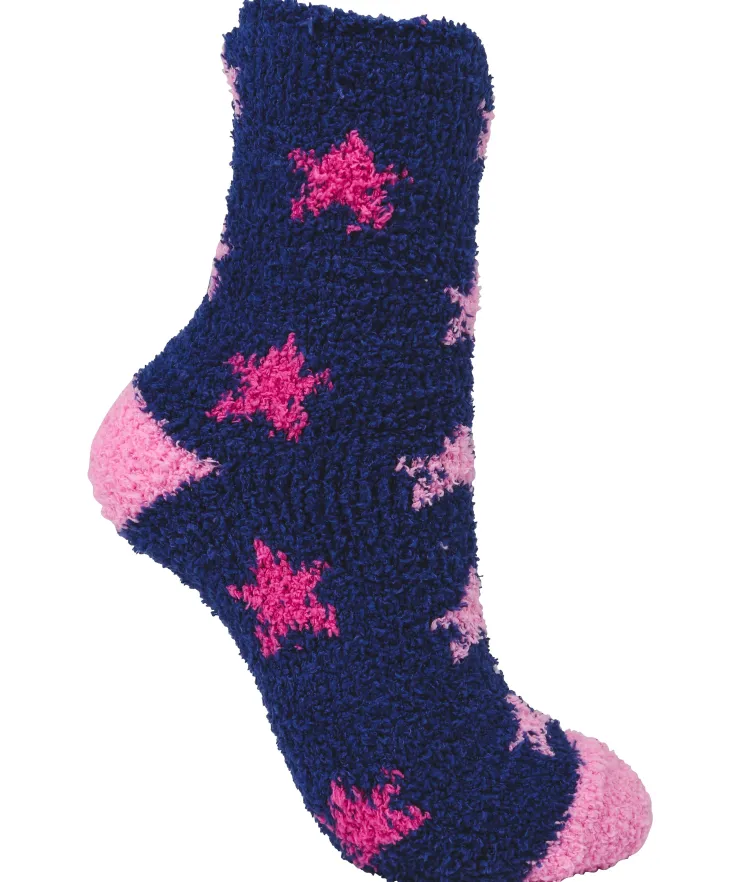 Multi Star & Solid Colour Bedsock (2 Pair Pack) BS173