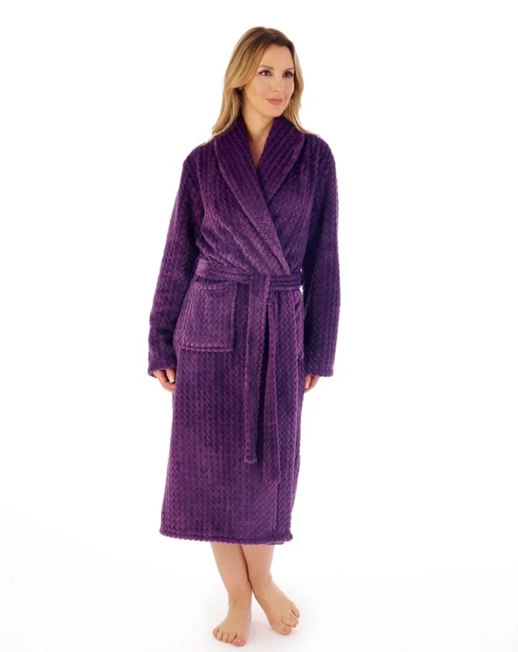 Zig-Zag Pattern Fleece 46" Wrap Housecoat HC02318