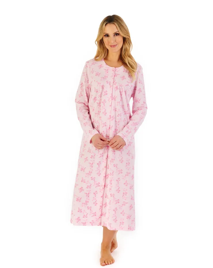 Floral Print 46" Jacquard Jersey Nightdress ND06107