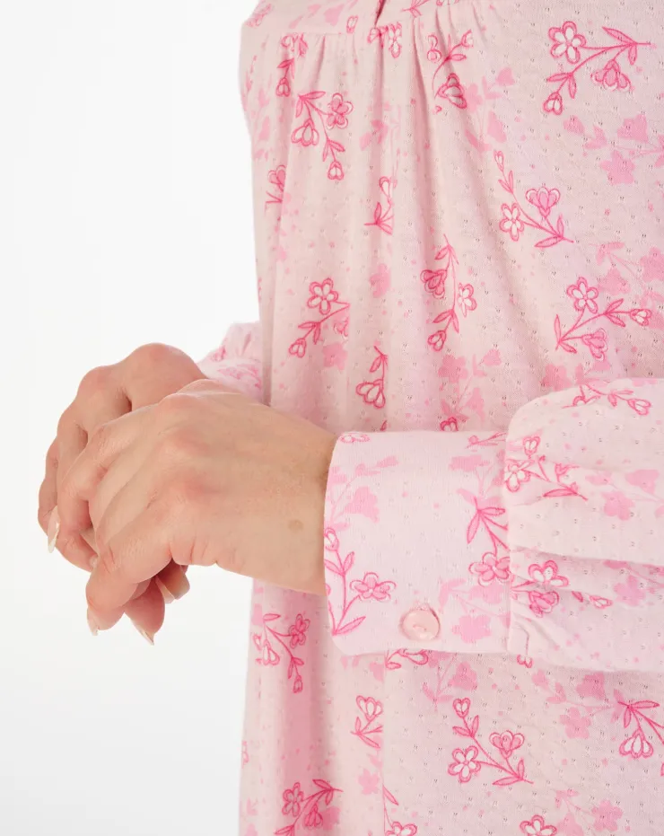 Floral Print 46" Jacquard Jersey Nightdress ND06107