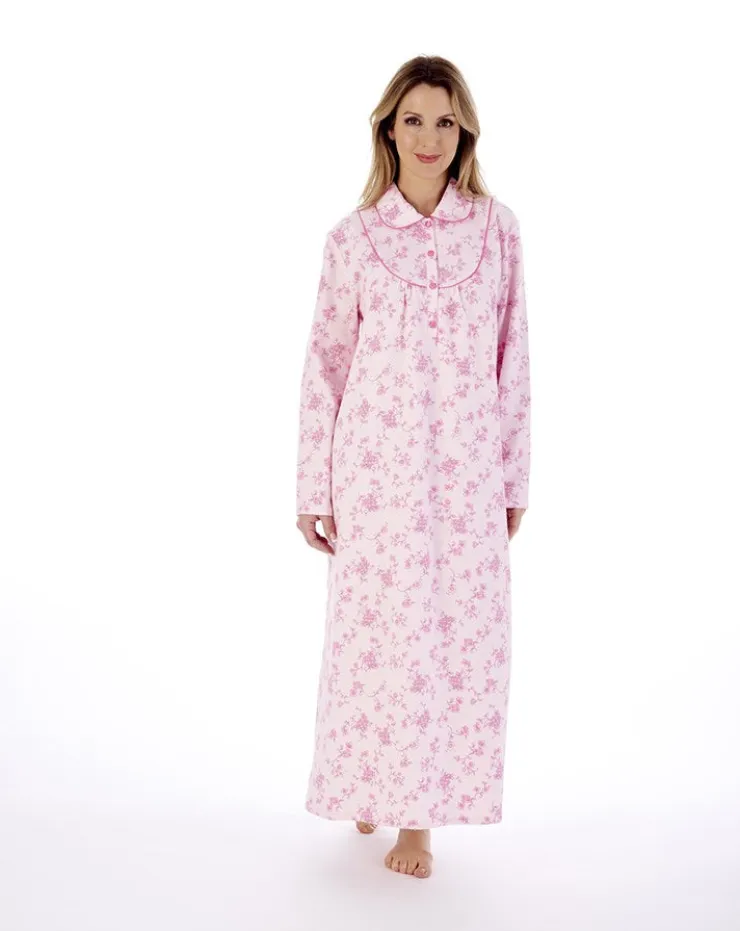 Luxury Brushed Cotton Floral 51" Woven Nightdress ND02212