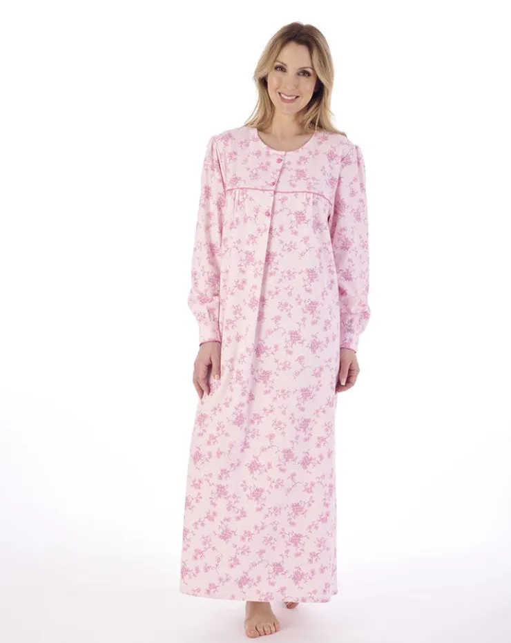 Luxury Brushed Cotton Floral 51" Woven Nightdress ND02214