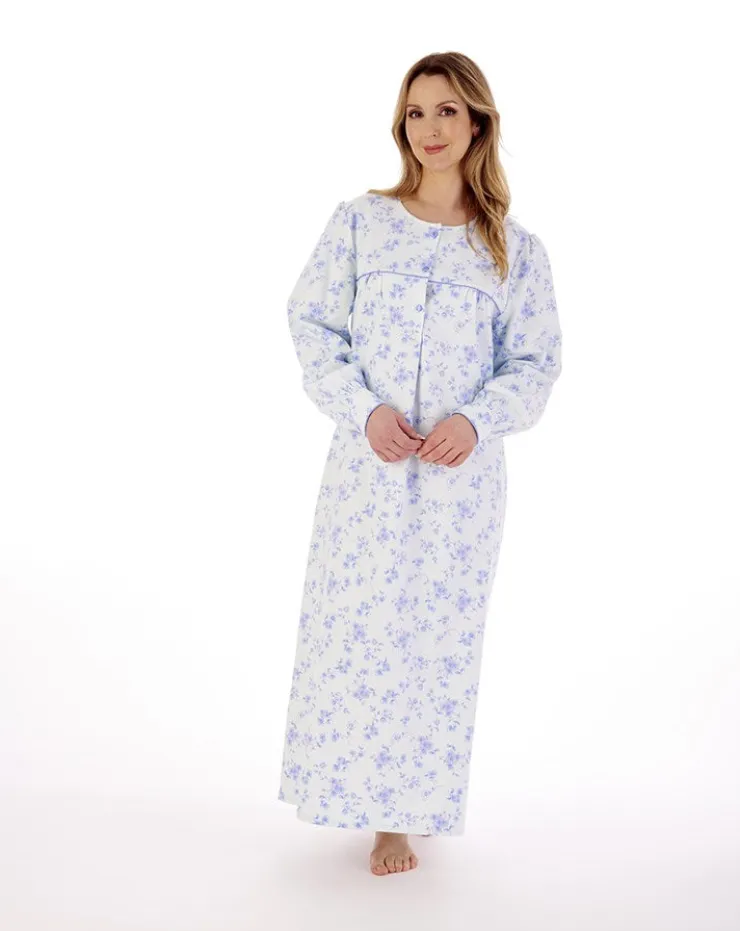 Luxury Brushed Cotton Floral 51" Woven Nightdress ND02214