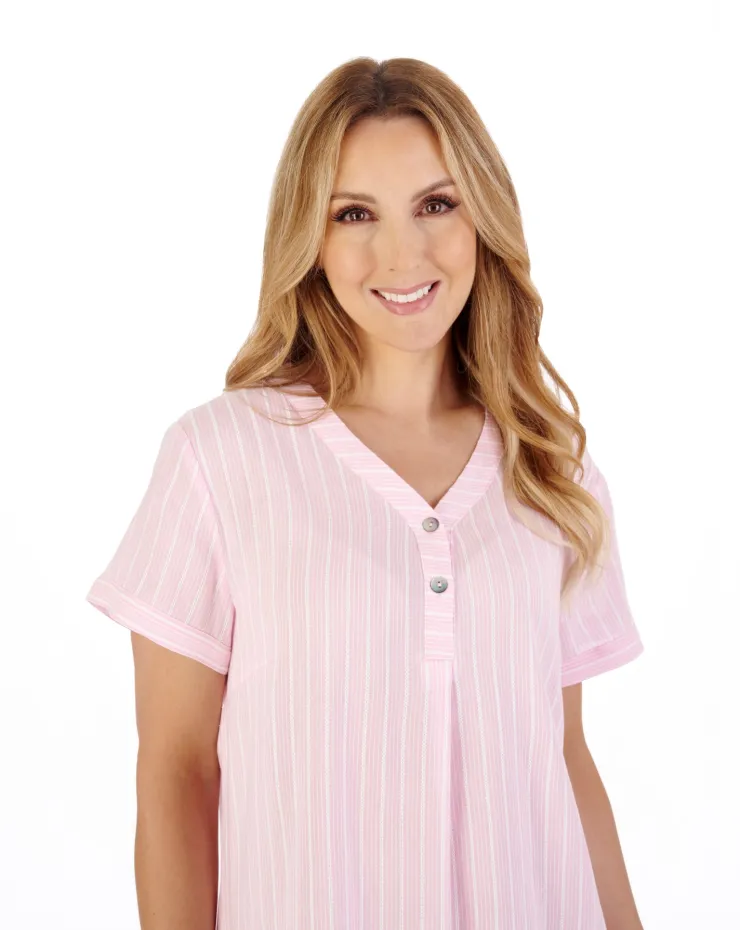 Textured Stripe 40" Woven Nightdress ND05201