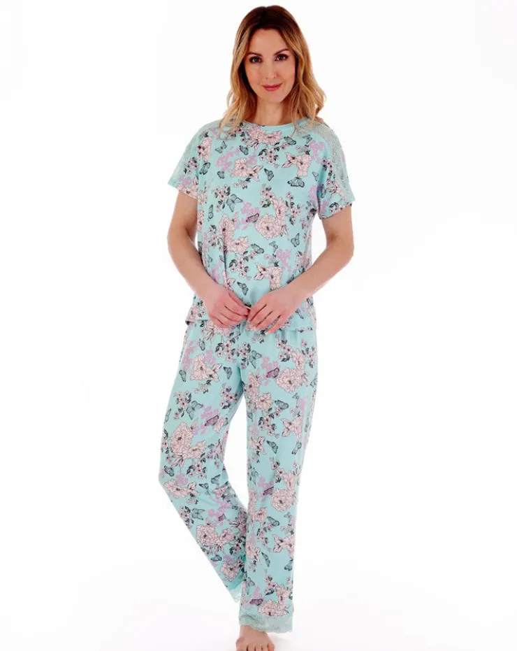 Soft Butterfly Floral Print Top And Trouser Set GL77703