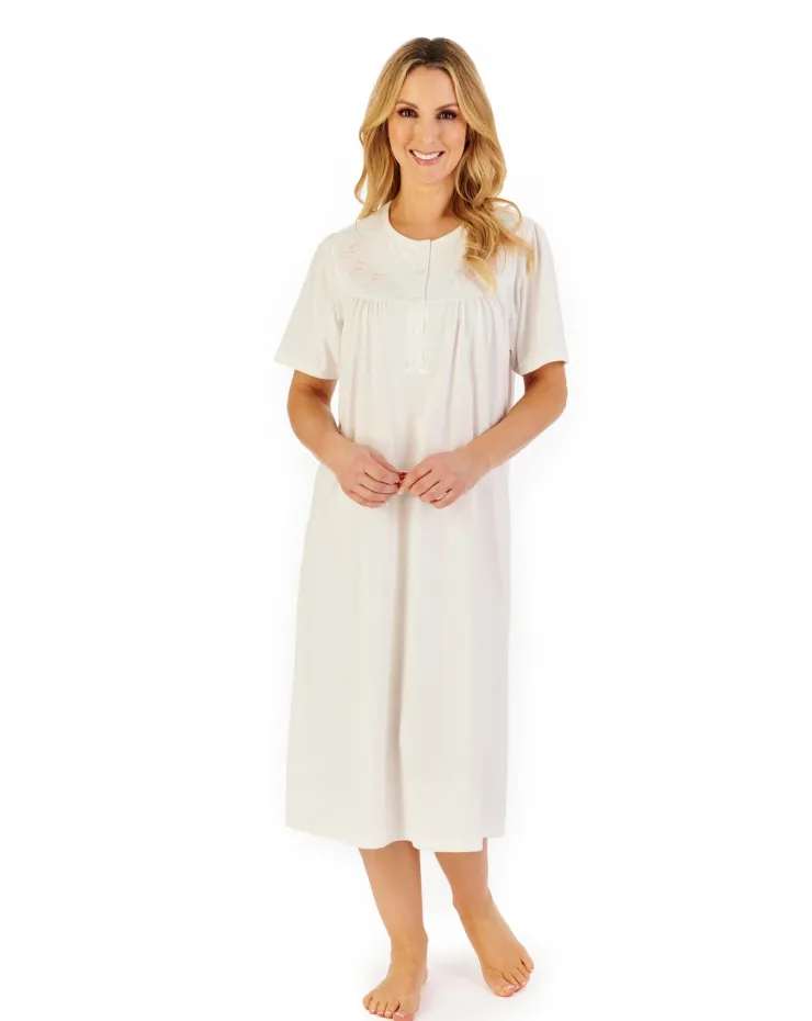 Embroidered Yoke 42" Jersey Nightdress ND06120