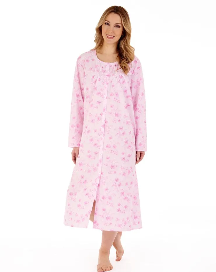 Floral Brushed 45" Button Through Woven Nightdress ND88202