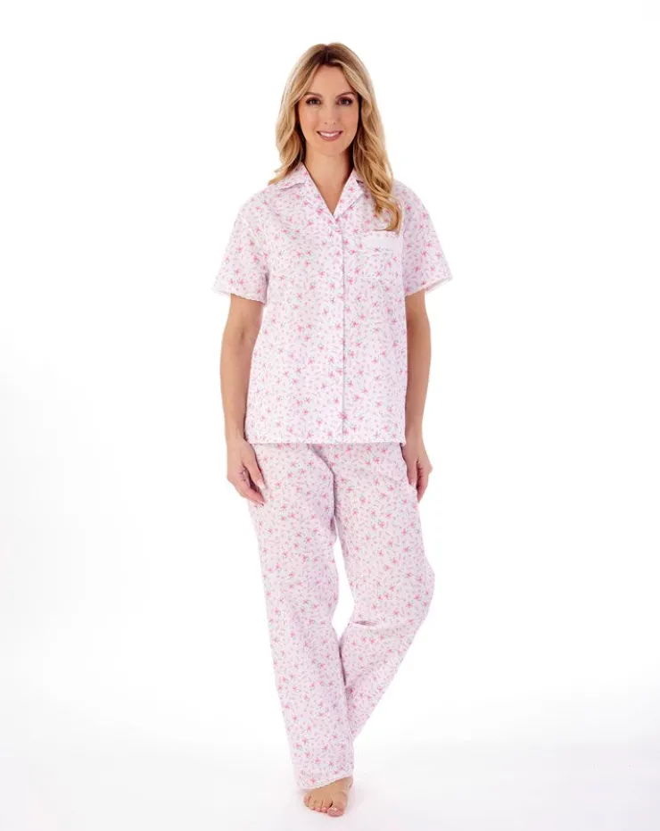 Ditsy Floral Print Woven Tailored Pyjama Set PJ01209
