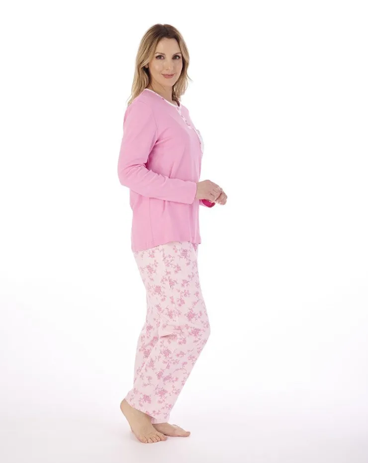 Luxury Brushed Cotton Interlock Floral Pyjama PJ02215