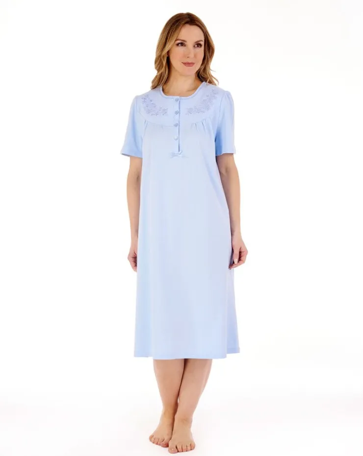 Embroidered Yoke 42" Interlock Jersey Nightdress ND88120