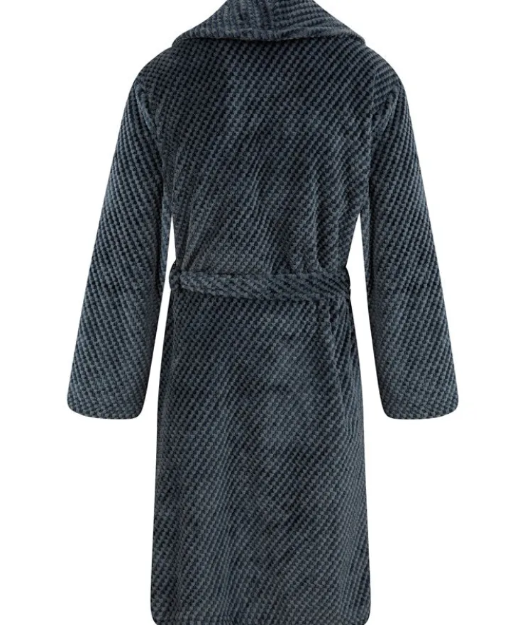 Jacquard Check Flannel Fleece 49" Shawl Collar Wrap WR4835