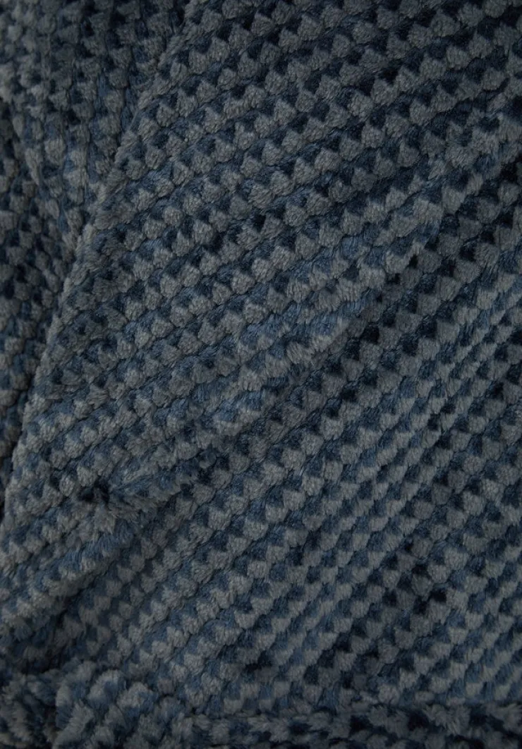 Jacquard Check Flannel Fleece 49" Shawl Collar Wrap WR4835