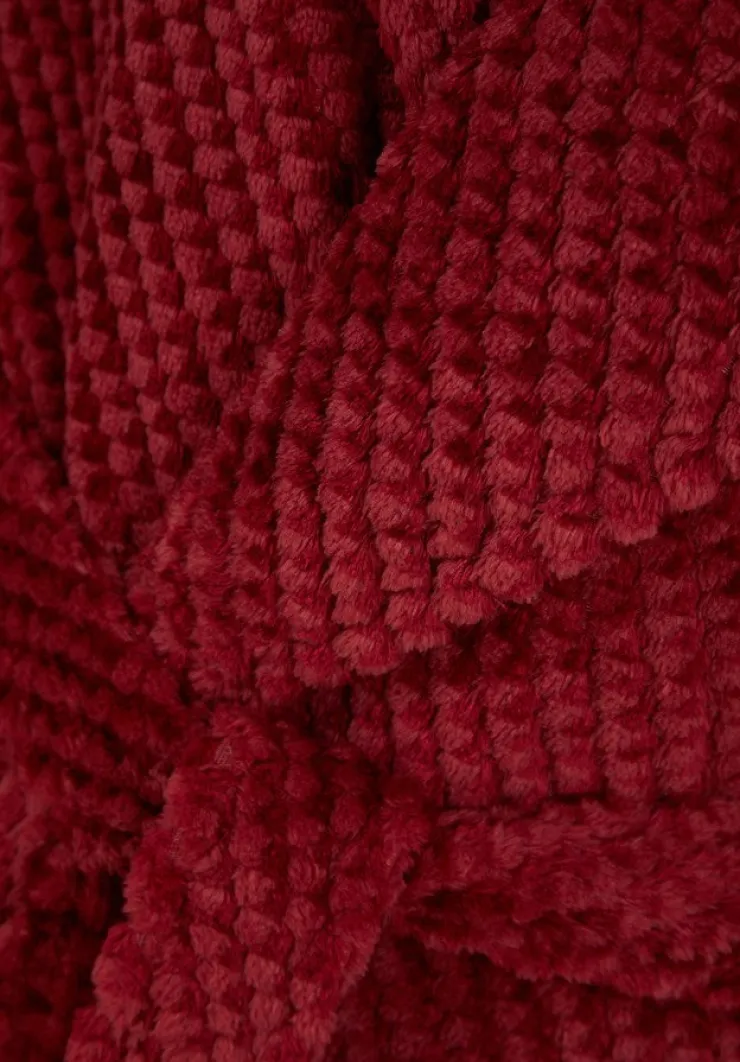 Jacquard Check Flannel Fleece 49" Shawl Collar Wrap WR4835