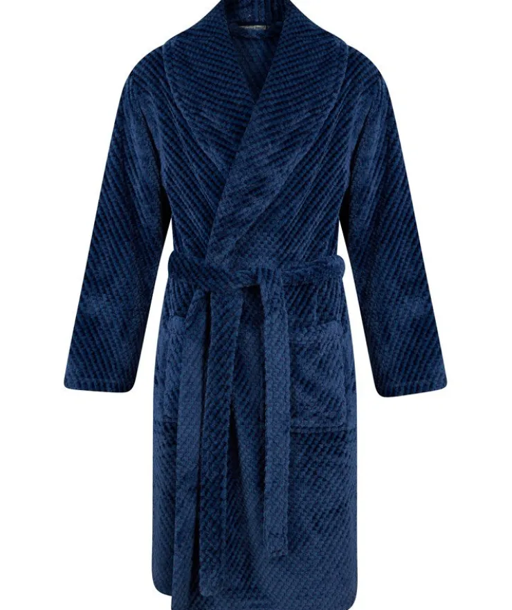 Jacquard Check Flannel Fleece 49" Shawl Collar Wrap WR4835