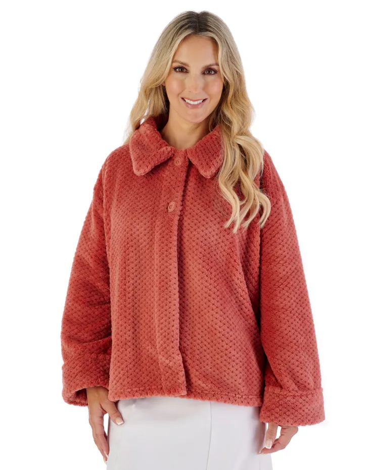 Luxury Waffle Fleece 24" Button Top Bedjacket BJ4325