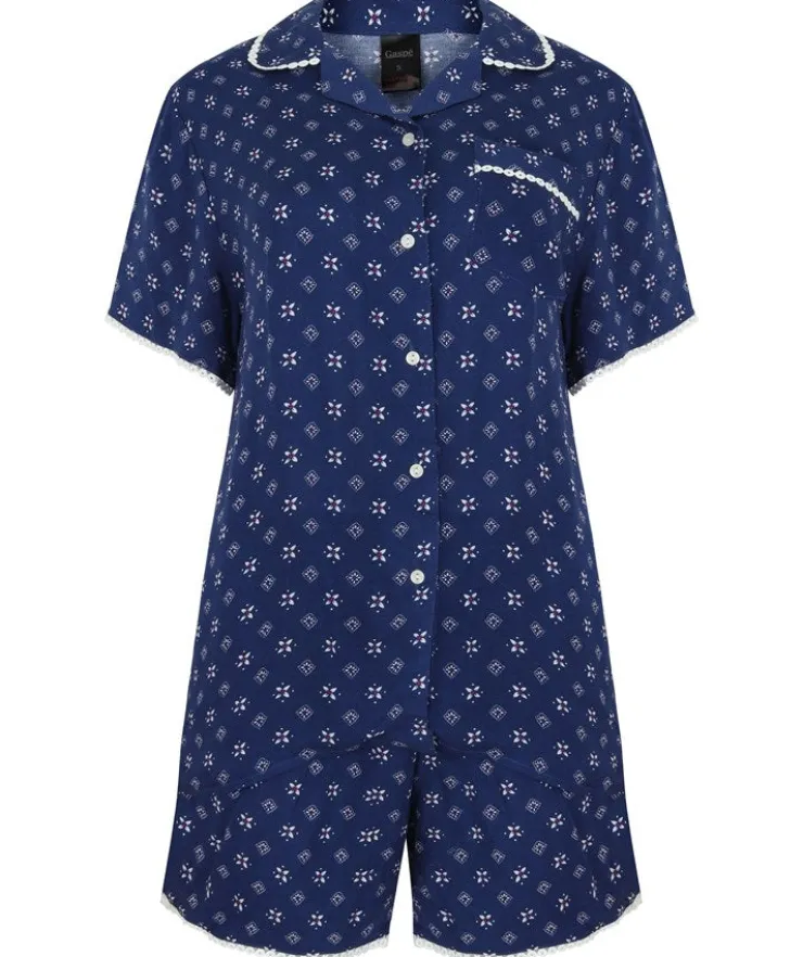 Supersoft Geometric Print Tailored Pyjama With Shorts GL3714