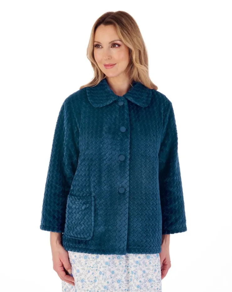 Zig-Zag Pattern Fleece 25" Bedjacket BJ02315