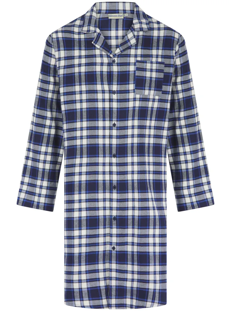 Brushed Check Print 42" Woven Nightshirt WR04810