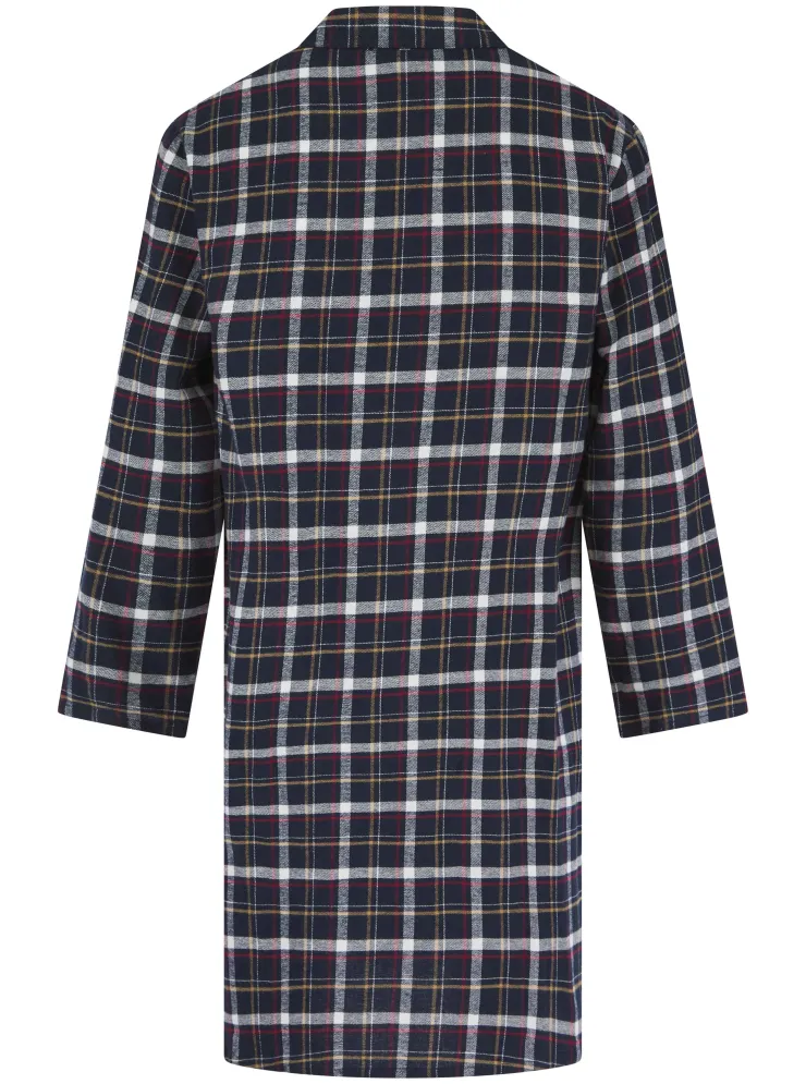 Brushed Check 42" Button Through Woven Nightshirt WR04805