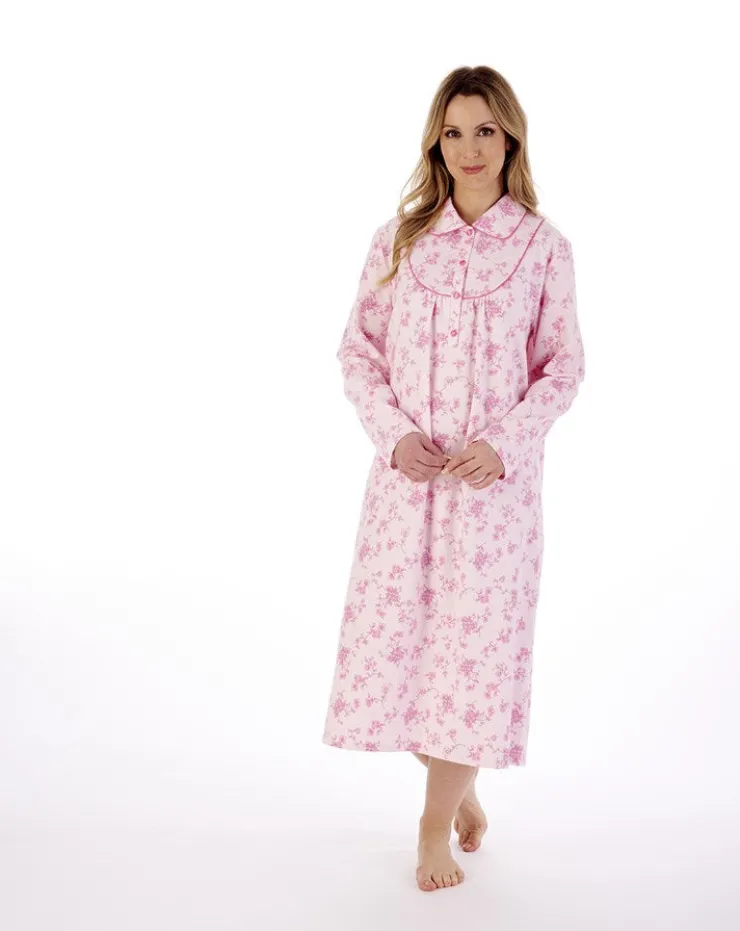 Floral Luxury Flannel 45" Brushed Woven Nightdress ND02211