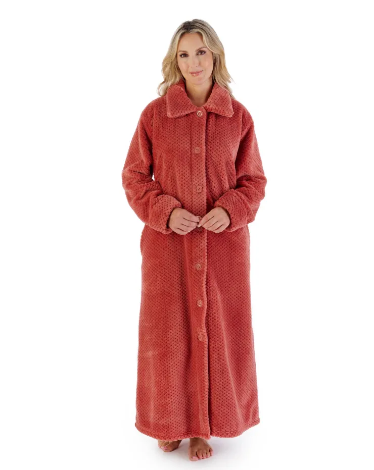 Luxury Waffle Fleece 52" Button Through Housecoat HC4328
