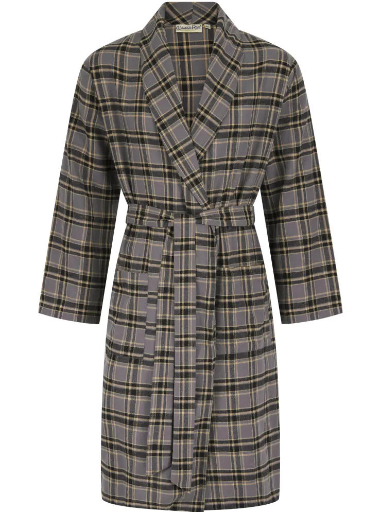 Yarn Dyed Woven Check Shawl Collar Wrap WR06808