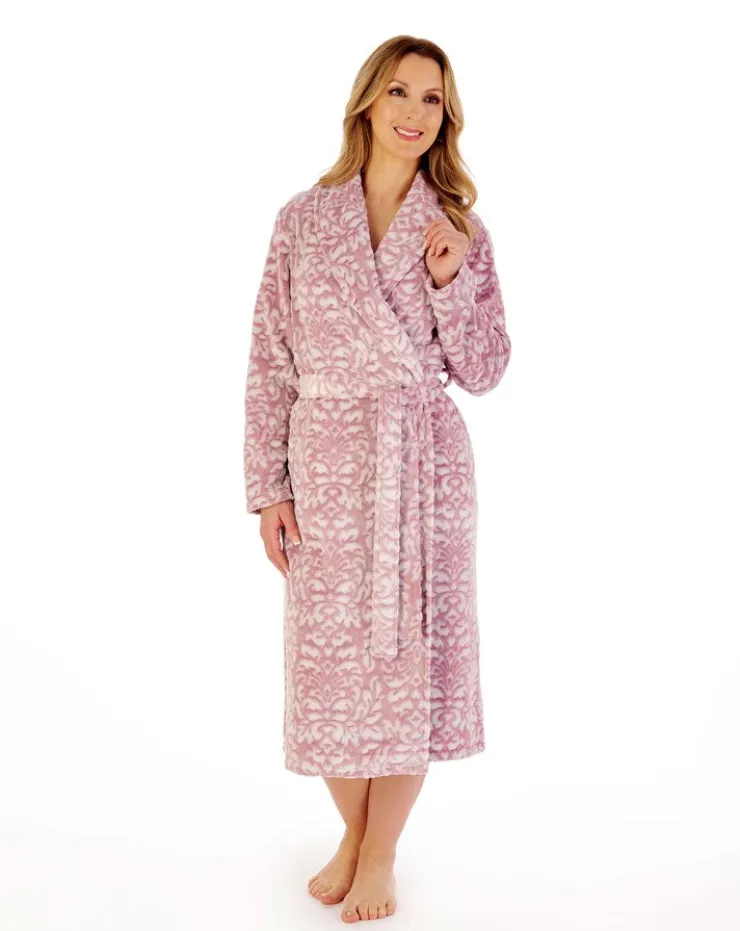 Two-Tone Shaved 46" Wrap Housecoat HC02333