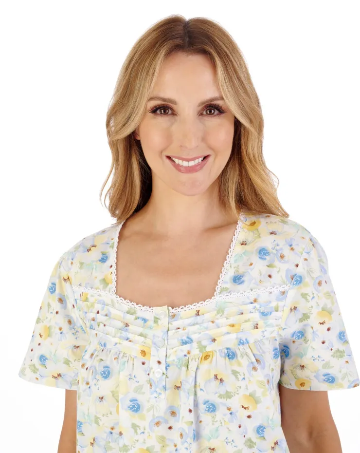 Watercolour Floral Print 42" Woven Nightdress ND05230