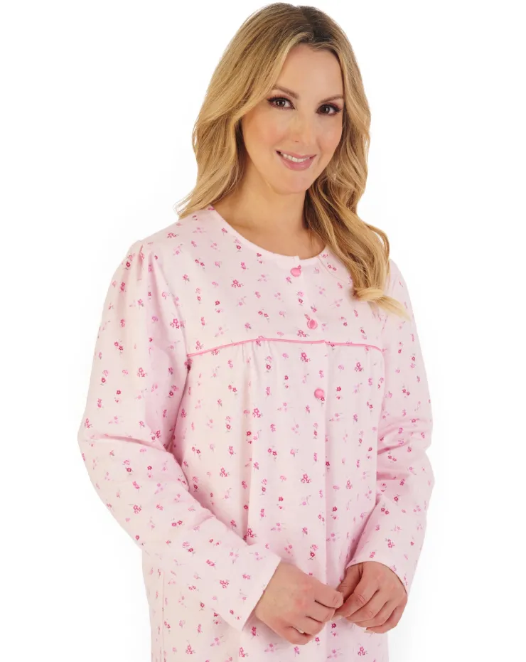 Floral Printed Luxury Flannel 43" Woven Nightdress ND06210