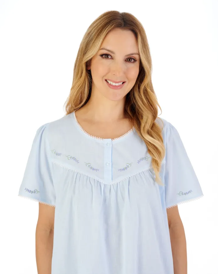 Lavender Embroidered 42" Woven Nightdress ND04253
