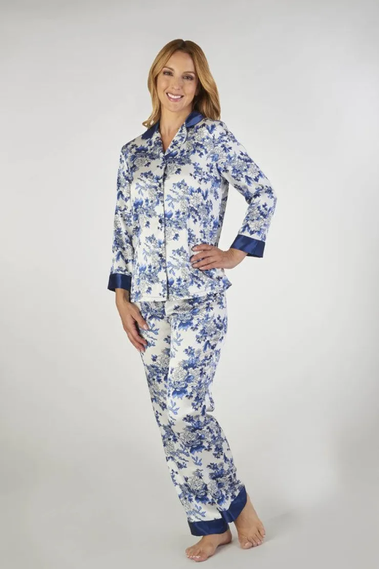 Floral Satin Tailored Pyjama GL2773