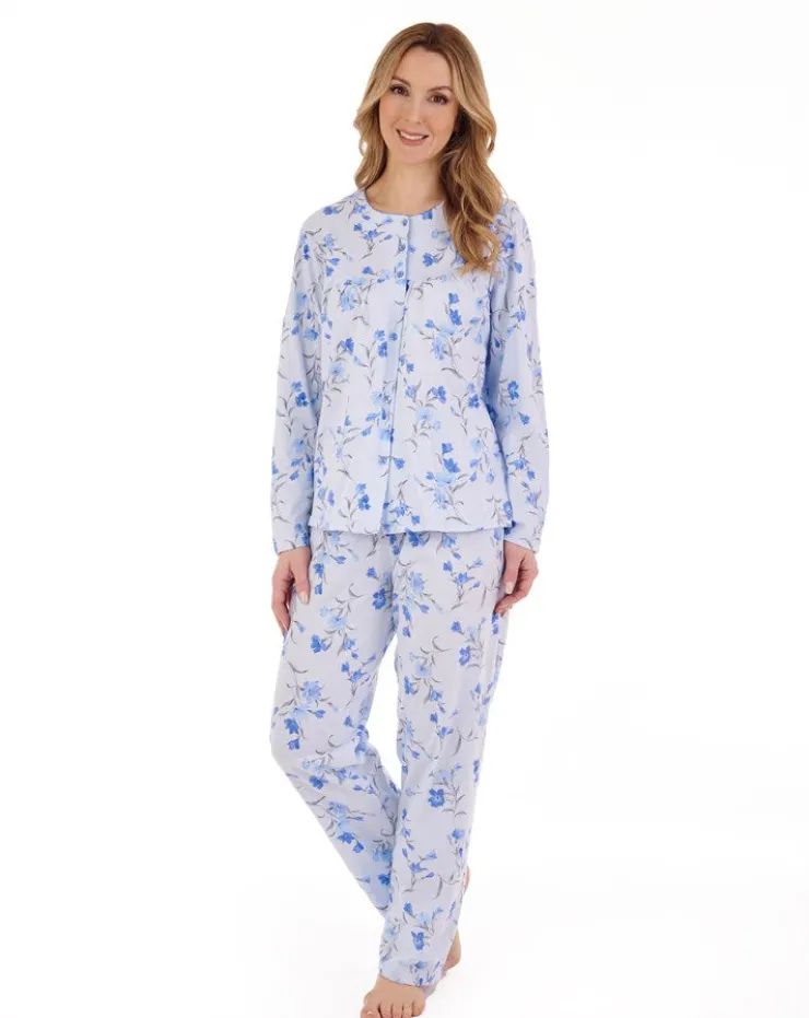 Floral Scroll Button Through Jersey Pyjama PJ88110