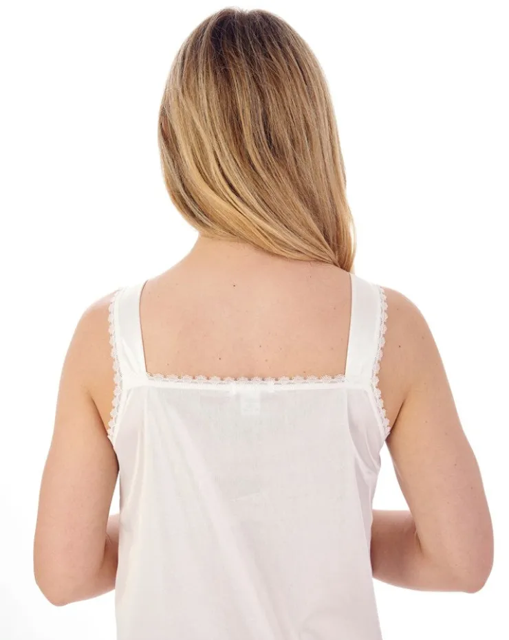 Knitted Satin Embroidered Trim 44" Nightdress ND55402