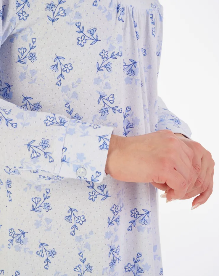 Floral Print 50" Jacquard Jersey Nightdress ND06108