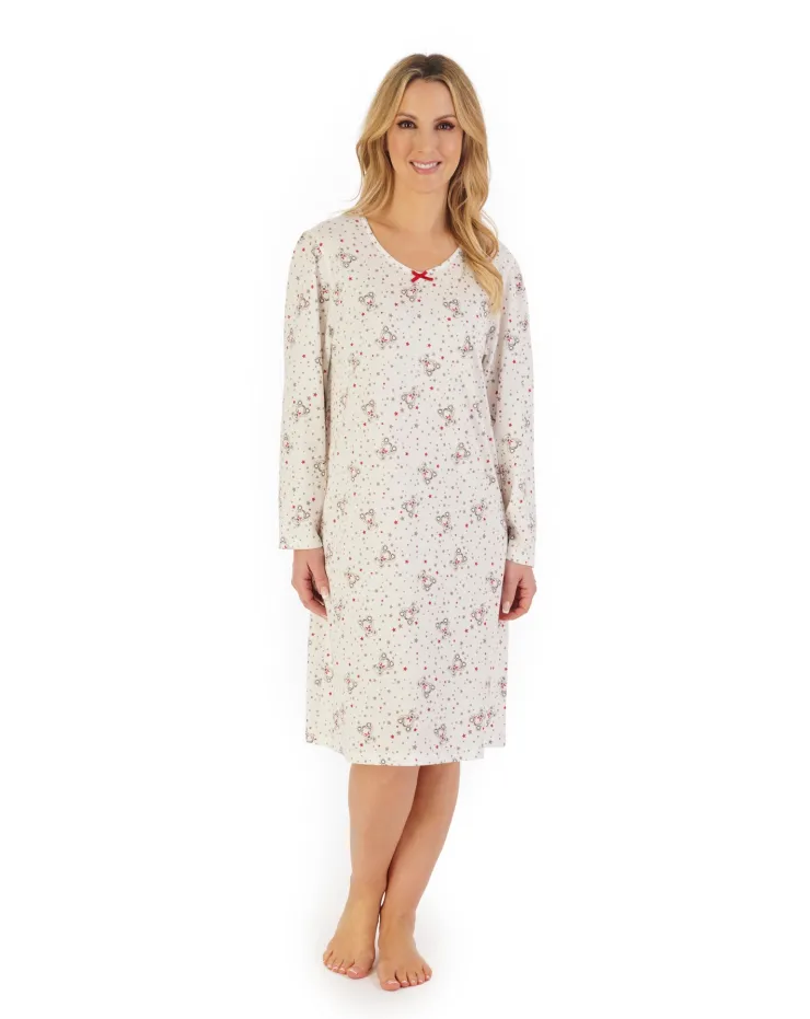Teddy Print 40" Jersey Nightdress ND06116