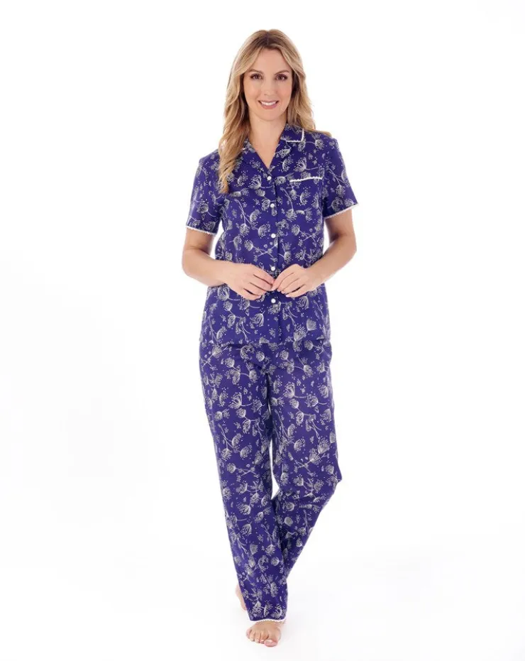 Modern Floral Woven Cotton Pyjama Set PJ01213