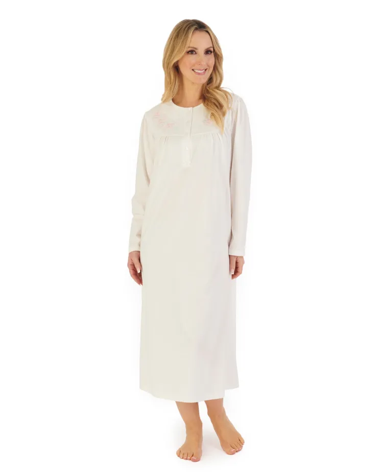 Embroidered Yoke 45" Jersey Nightdress ND06121