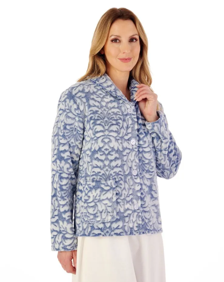 Two-Tone Shaved Patterned 25" Bedjacket BJ02330