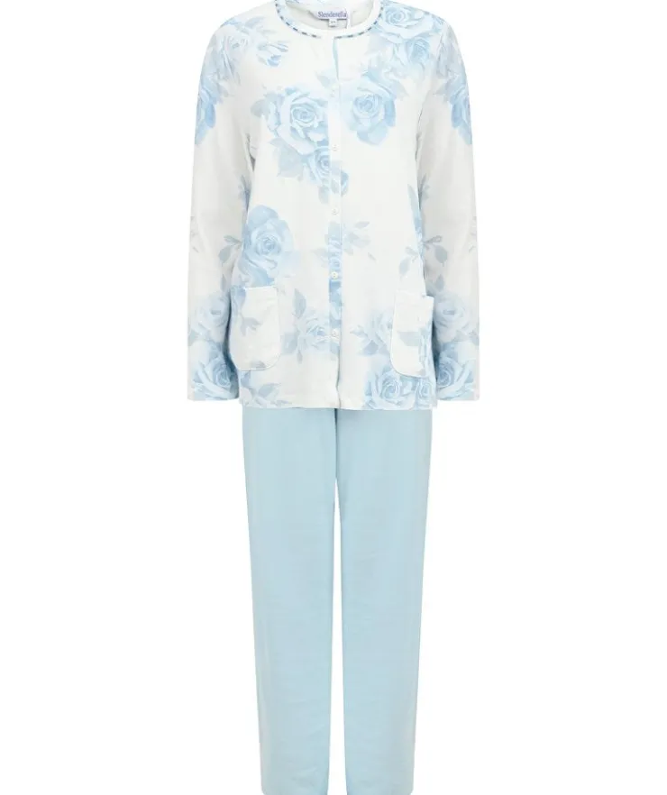 Large Floral Print Button Through Pyjama PJ4136