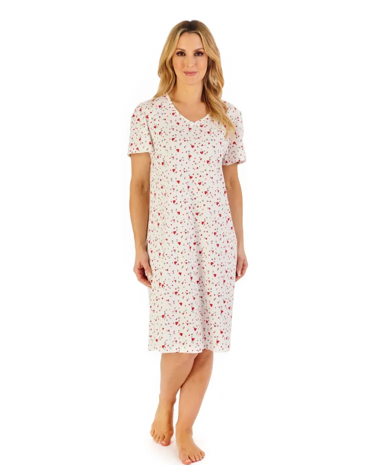 Heart Print 40" Jersey Nightdress ND06115