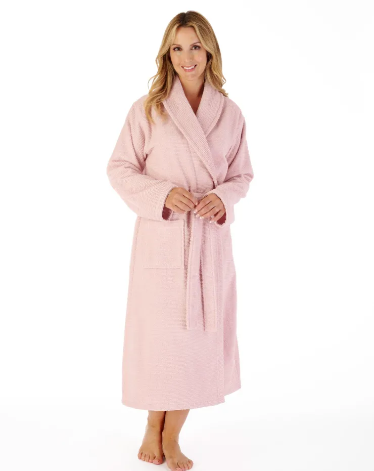 Rib Textured 46" Towelling Wrap Housecoat HC03320